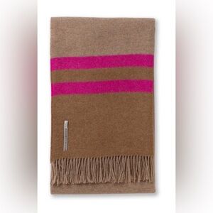 ALICIA ADAMS ALPACA Canyon Throw Blanket Light Taupe/Tobacco/Shocking Pink